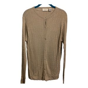 Kevo Collection 100% silk cardigan sweater XL classic clean girl nuetral